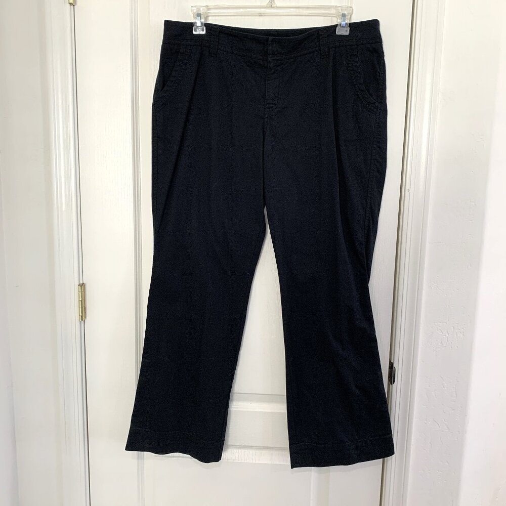 Sonoma Modern Boot Cut Twill Pants Low Rise Black Size 16 Short 30" Inseam